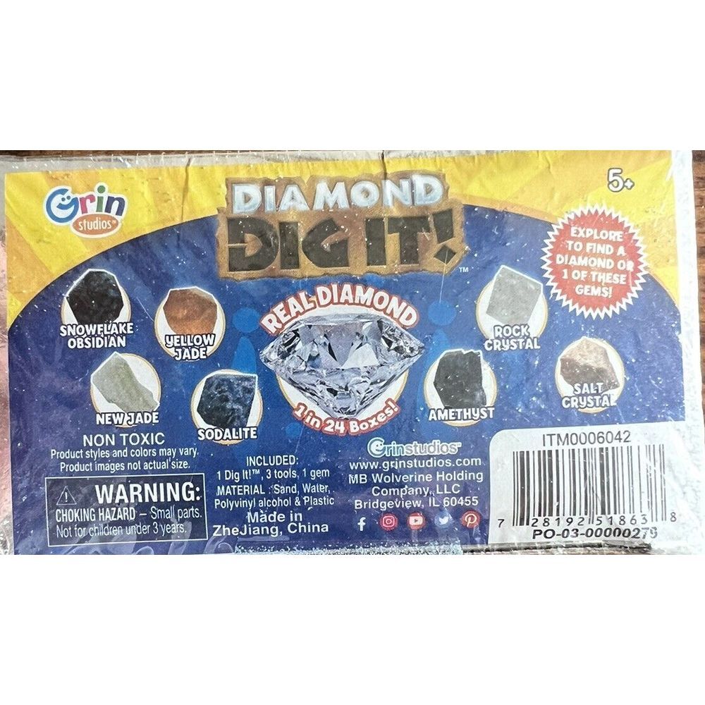 Diamond Dig It! Gem Collection Box Real Diamond In 1 Of 24 Boxes By Grin Studios